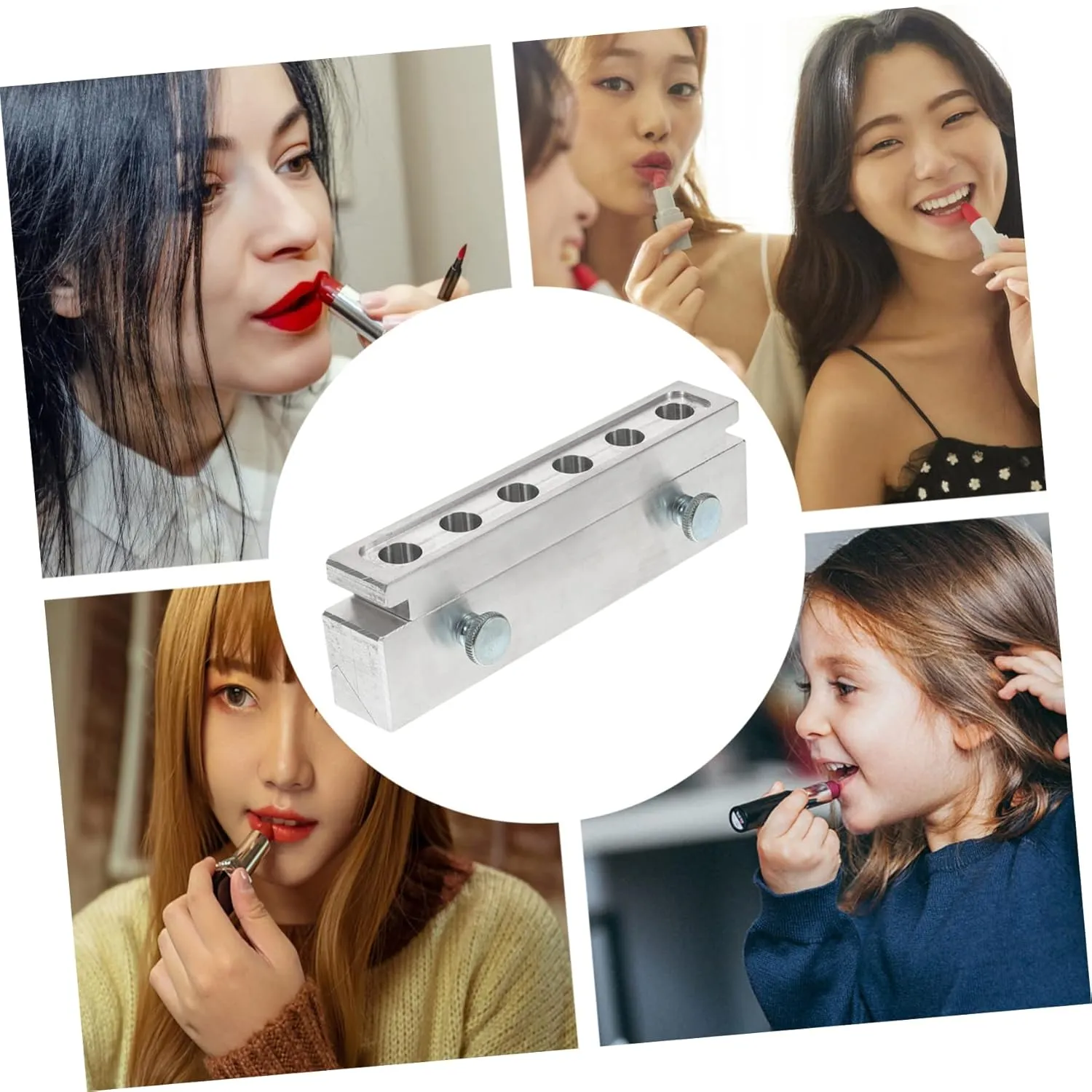Didiseaon 6-hole Lipstick Mold Set Diy Maker Aluminum Alloy Mold Kit Easy to Use