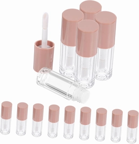 Didiseaon 14 Pcs 6ml Clear Lip Gloss Tubes Refillable Plastic Lip Gloss Containers with Wands Empty Lip Gloss Tube Set for DIY Lip Tint and Hydrating Lip Oil Cute Skin Tone Color