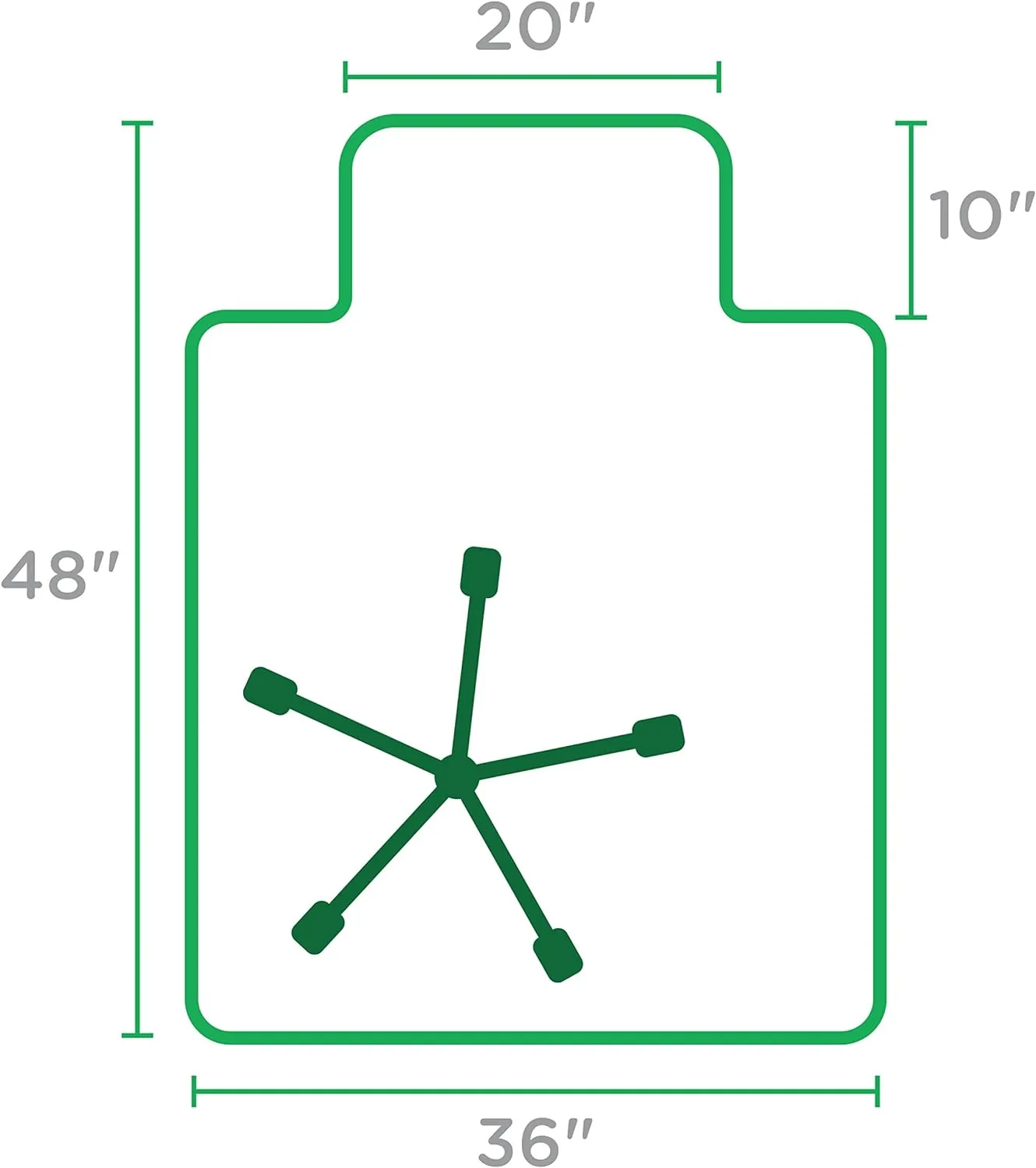 Dimex Office Chair Mat for Low Pile Carpet with Lip, 36" x 48", Clear