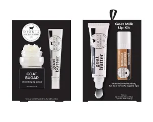 Dionis Goat Milk Lip Care Duo – Original Sugar Scrub & Overnight Mask   Creamy Coconut Overnight Lip Mask & Balm Kit for Nourished, Moisturized Lips