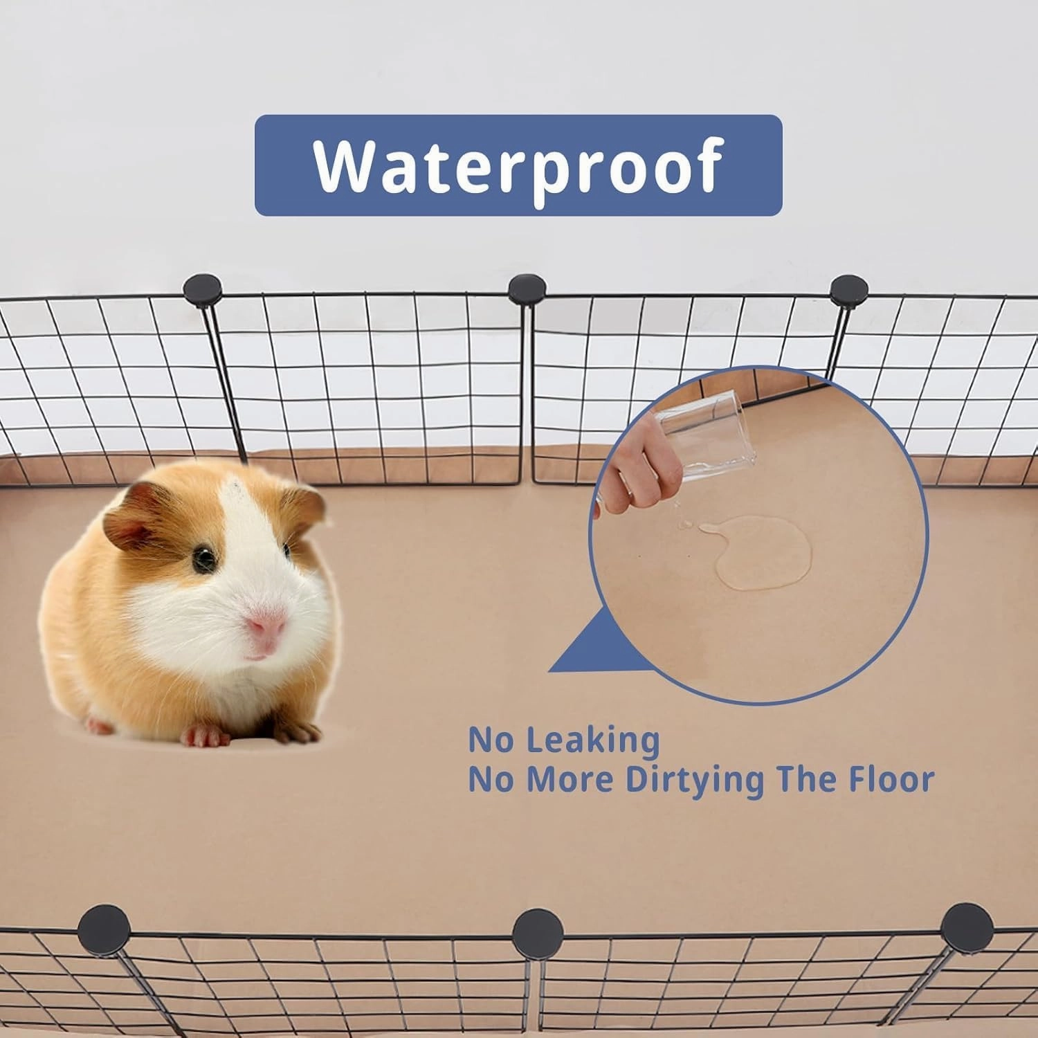 Disposable Guinea Pig Cage Liners, 48" x24 Large Liner Bag for Guinea Pig Cage Bottom, Water-Resistant Kraft Paper (8Pack)