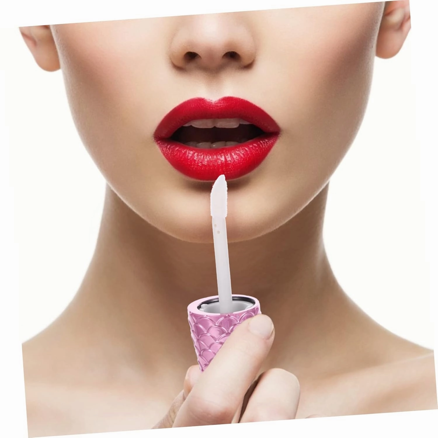 DIY Cosmetic Container 4pcs Mermaid Lip Gloss Tube Clear Stand Lip Balm Container Pink Marbles Lip Balm Bottles Empty Mermaid Lipstick Tubes