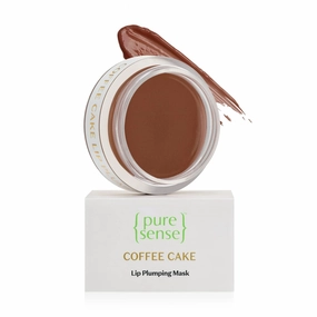 DJ Pure-Sense Coffee Cake Lip Plumping Mask for Sensitive, Dry, Chapped & Pigmented Lips with Coffee Oil | Vitamin A & E | Shea Butter | Almond & Olive Oil for Nourished & Moisturised Lips | 5g