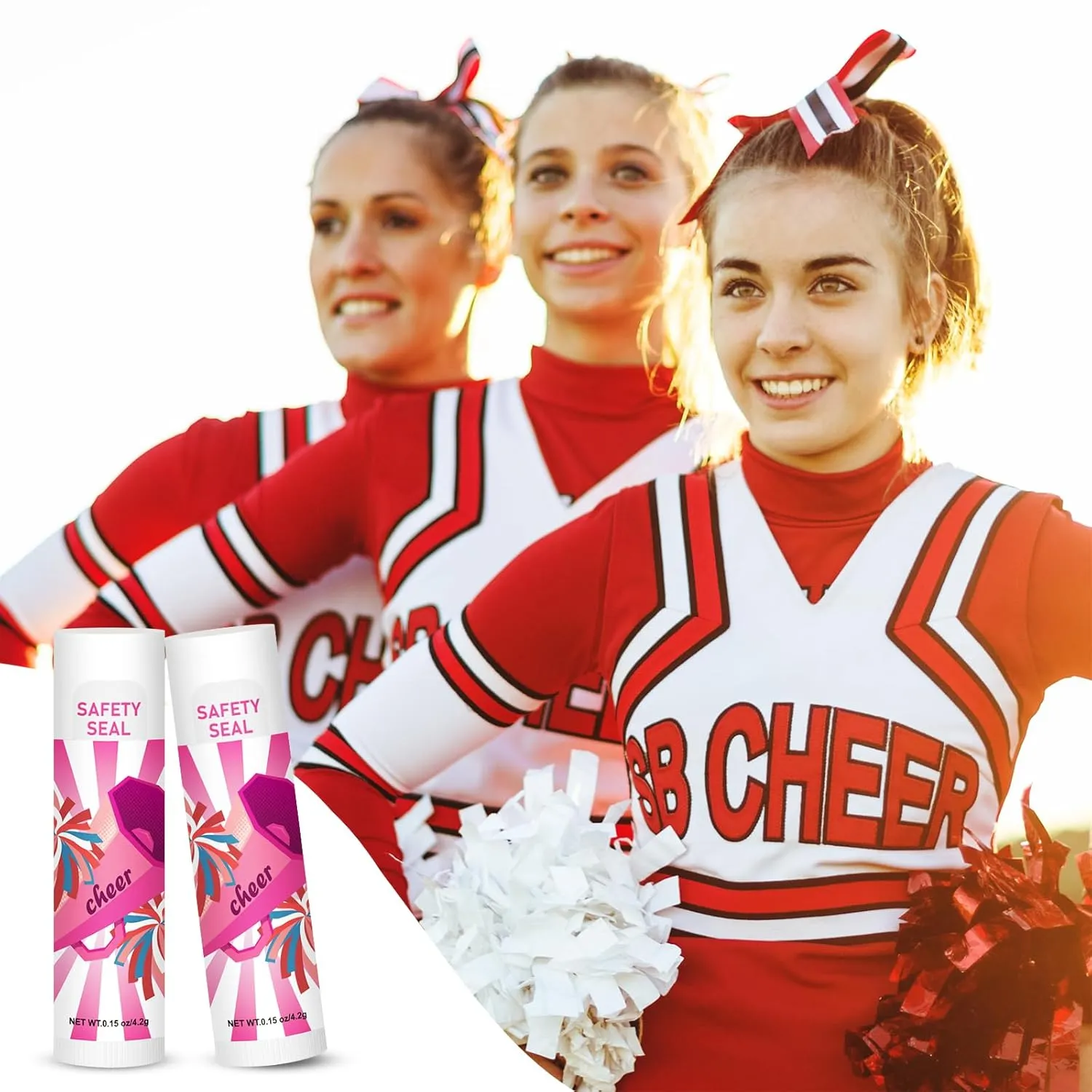 DMSKY 60 Pcs Cheer Lip Balm Bulk Cheer Team Gifts Cheer Party Favors for Cheerleader Girls Teammates