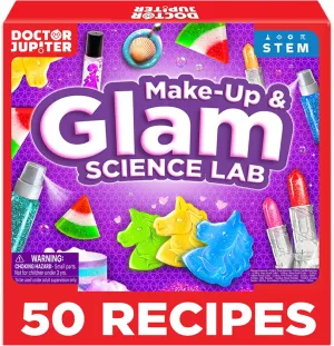 Doctor Jupiter Glam DIY Make-Up Science Kit for Girls Ages 6-7-8-9-10-11-12 | Birthday Gift Ideas for Girls 6  Years Old | STEM Toy with 50 Recipies | Learning & Educational Kits
