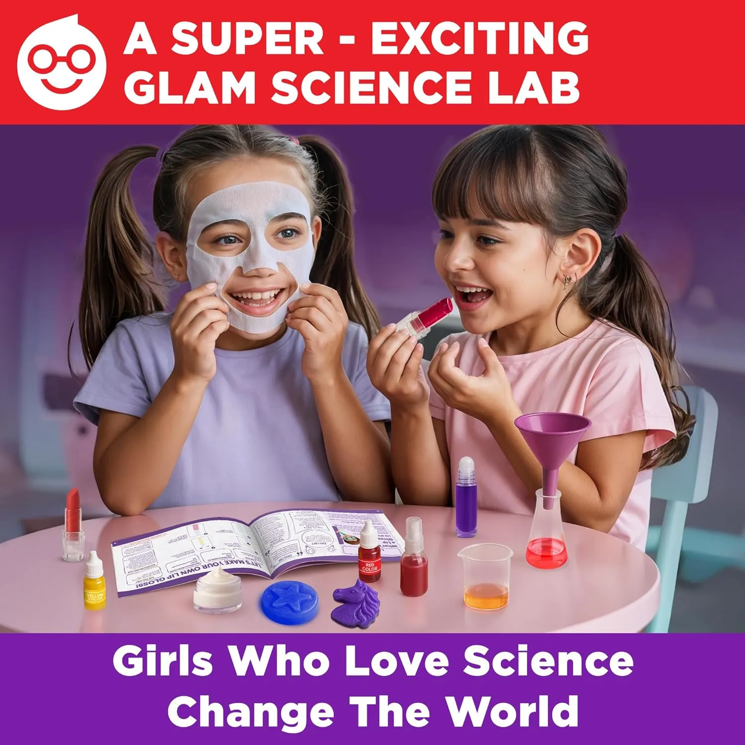 Doctor Jupiter Glam DIY Make-Up Science Kit for Girls Ages 6-7-8-9-10-11-12 | Birthday Gift Ideas for Girls 6  Years Old | STEM Toy with 50 Recipies | Learning & Educational Kits