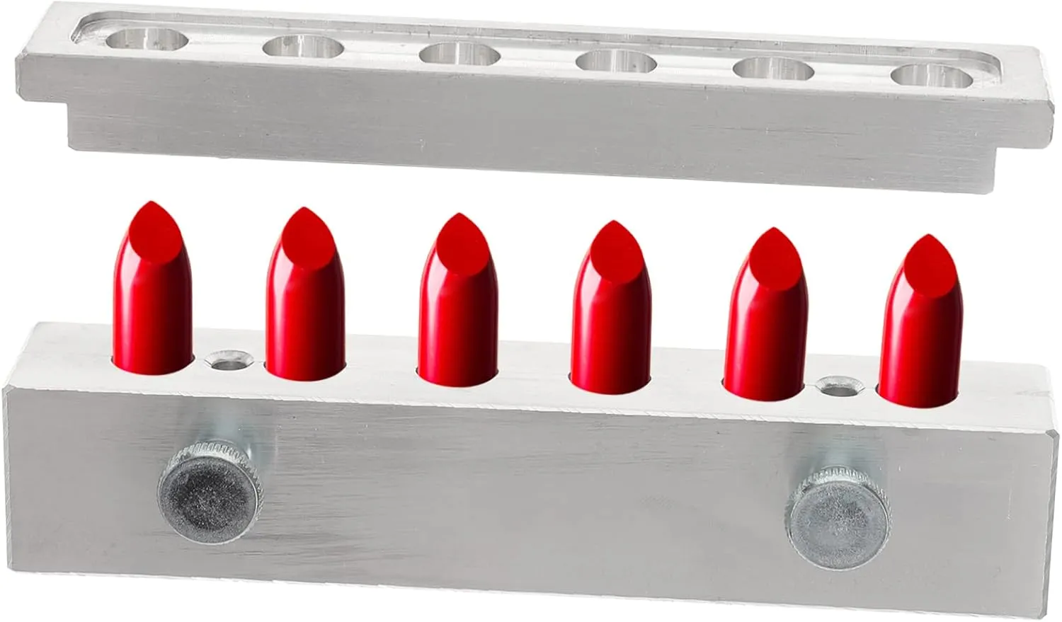 DOITOOL 1 Set 6 Hole Lipstick Mold Lip Tint Lipstick Maker Diy Aluminum Alloy Lip Stick Mold Bracket Manual