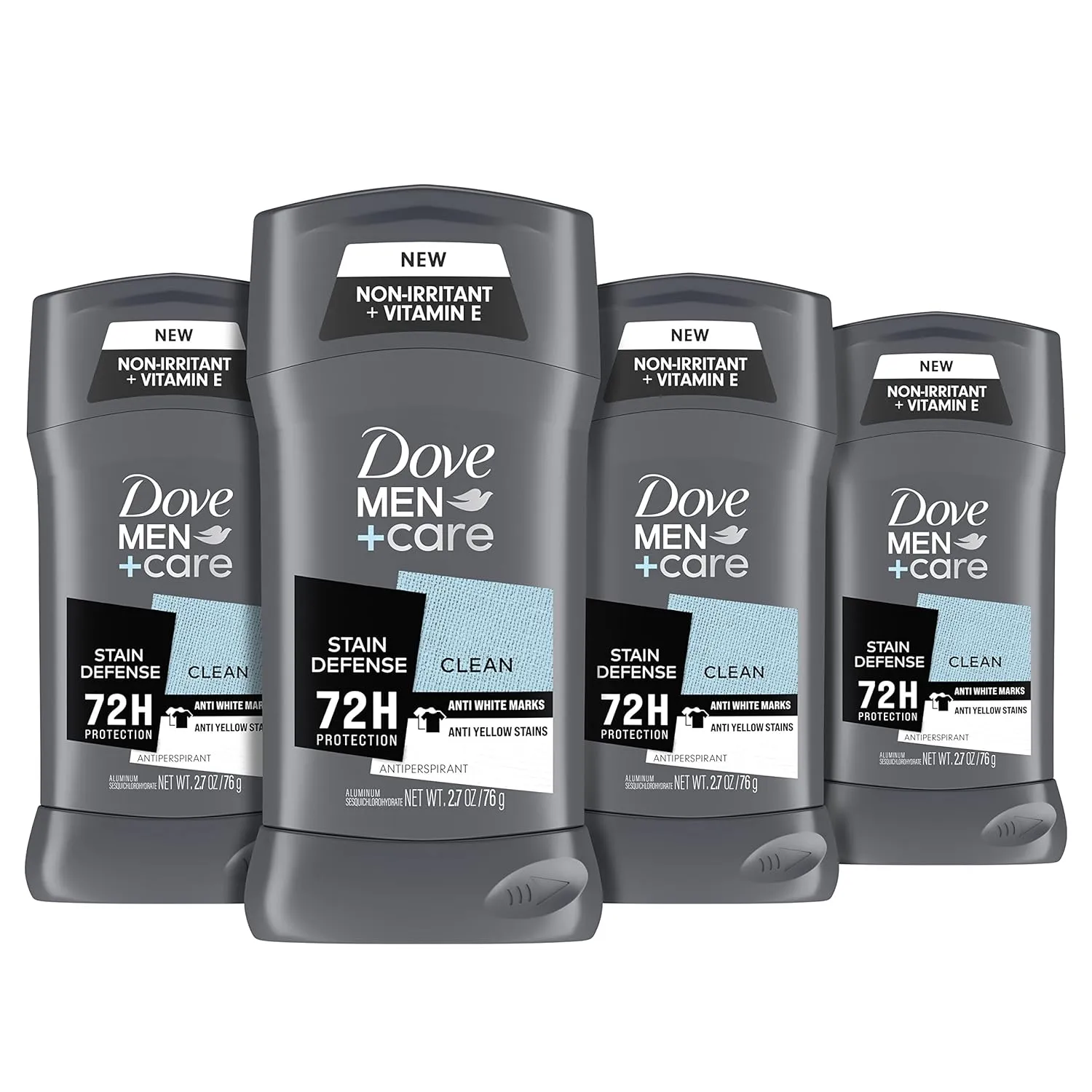 DOVE MEN   CARE Antiperspirant Deodorant 72-hour anti-stain Protection Invisible Deodorant For Men, 2.7 Ounce (Pack of 4)