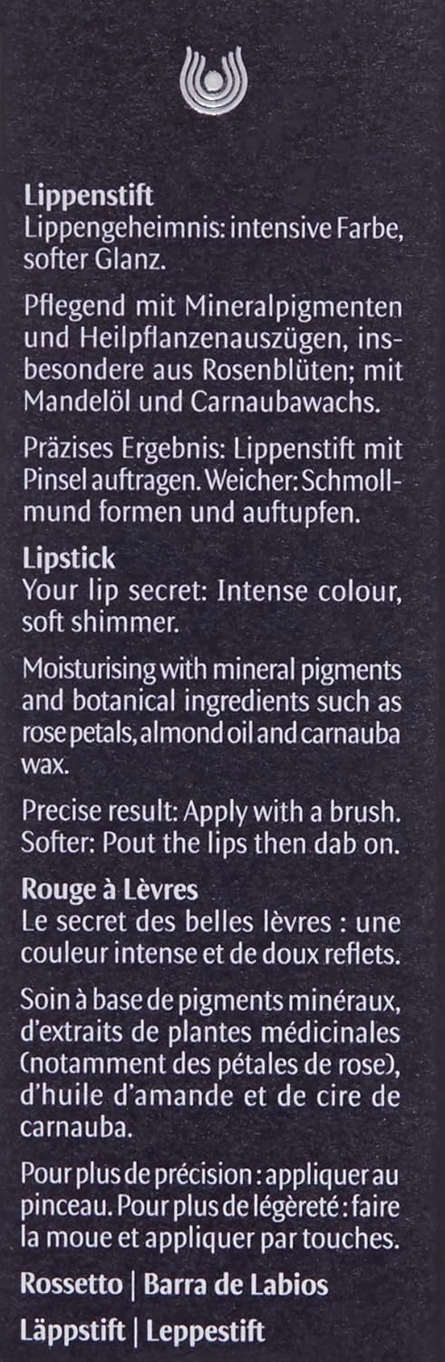 Dr Hauschka Lipsticks, in 10 Shades, Creamy Matte to Softly Shimmering, Natural, Mineral Pigments, Hydrate and Emphasize, 0.14 oz.