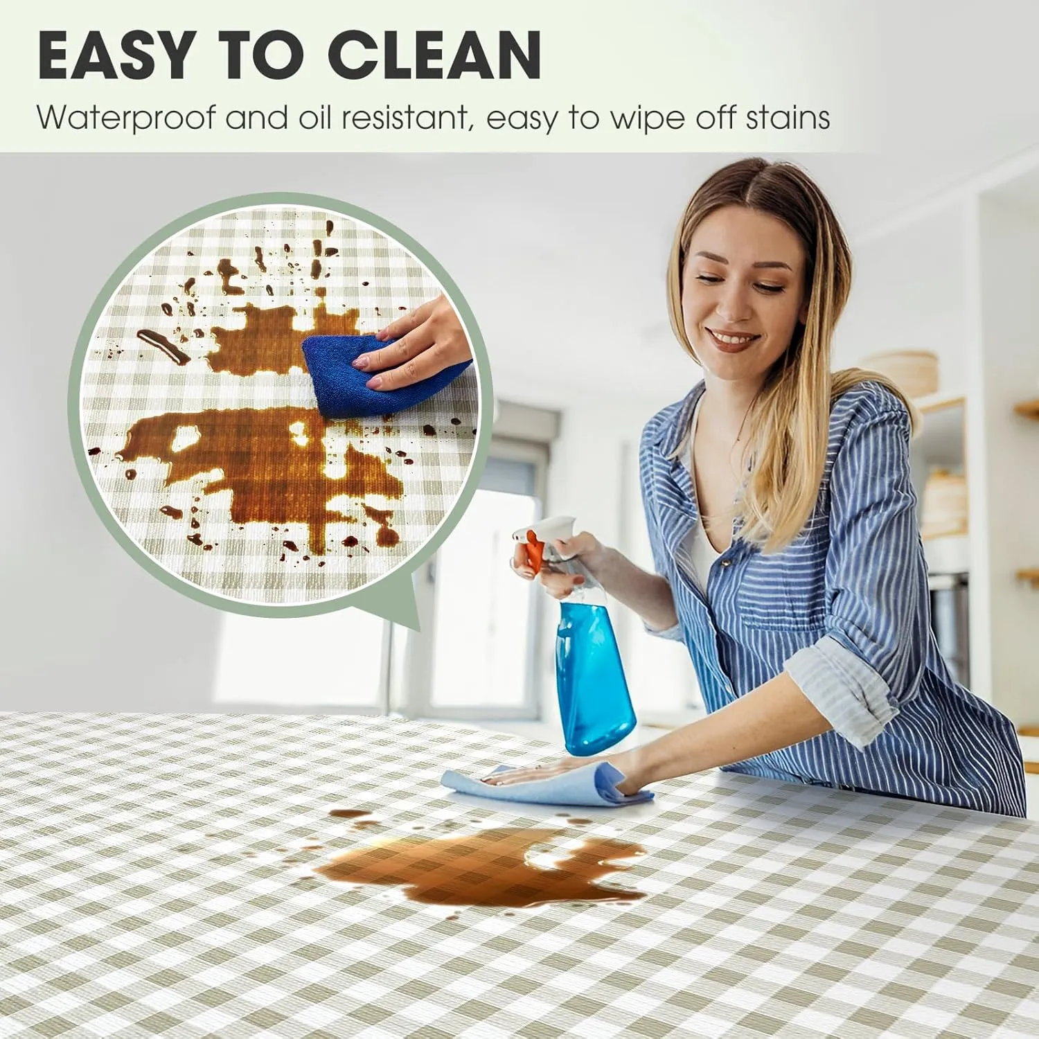 Drawer and Shelf Liner, Non-Slip Kitchen Cabinet Liners Non-Adhesive Thick Strong Grip Waterproof Washable Mats Protect Dresser Shelves Cupboard Bathroom Cabinets, Green Plaid, 12 in X 10 FT