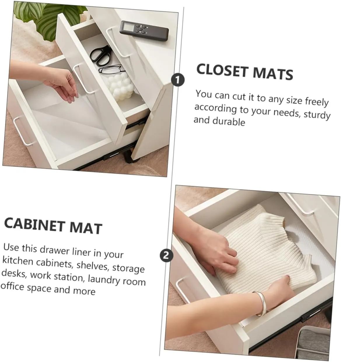 Drawer Pad 45x300cm Waterproof Heat Resistant Eva Material Non-Skid Mat for Cabinet Fridge Organize Your Space