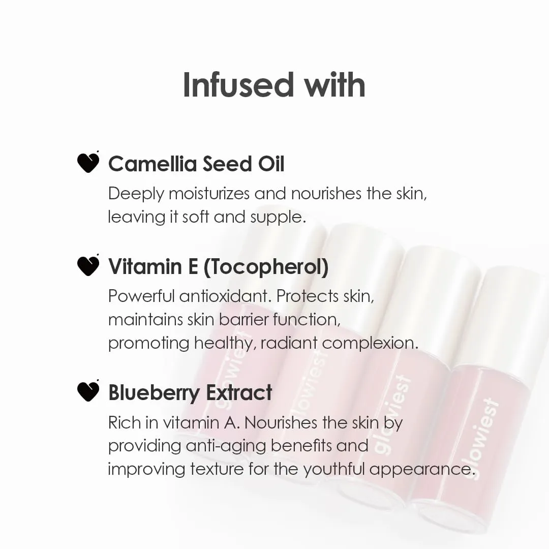 Dream Glow Tinted Lip Oil ; 3-in-1 Formula: Lip Gloss with a high shine finish, Non-sticky Long Lasting | Korean Plumped Tinted Lip Oil - 0.19 fl. oz. 5.7 ml (001 MUTED BERRY, Original)