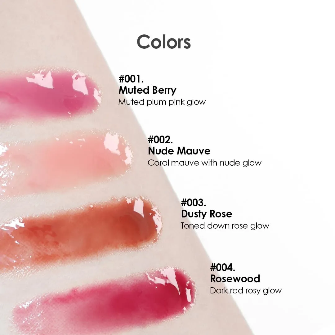 Dream Glow Tinted Lip Oil ; 3-in-1 Formula: Lip Gloss with a high shine finish, Non-sticky Long Lasting | Korean Plumped Tinted Lip Oil - 0.19 fl. oz. 5.7 ml (001 MUTED BERRY, Original)