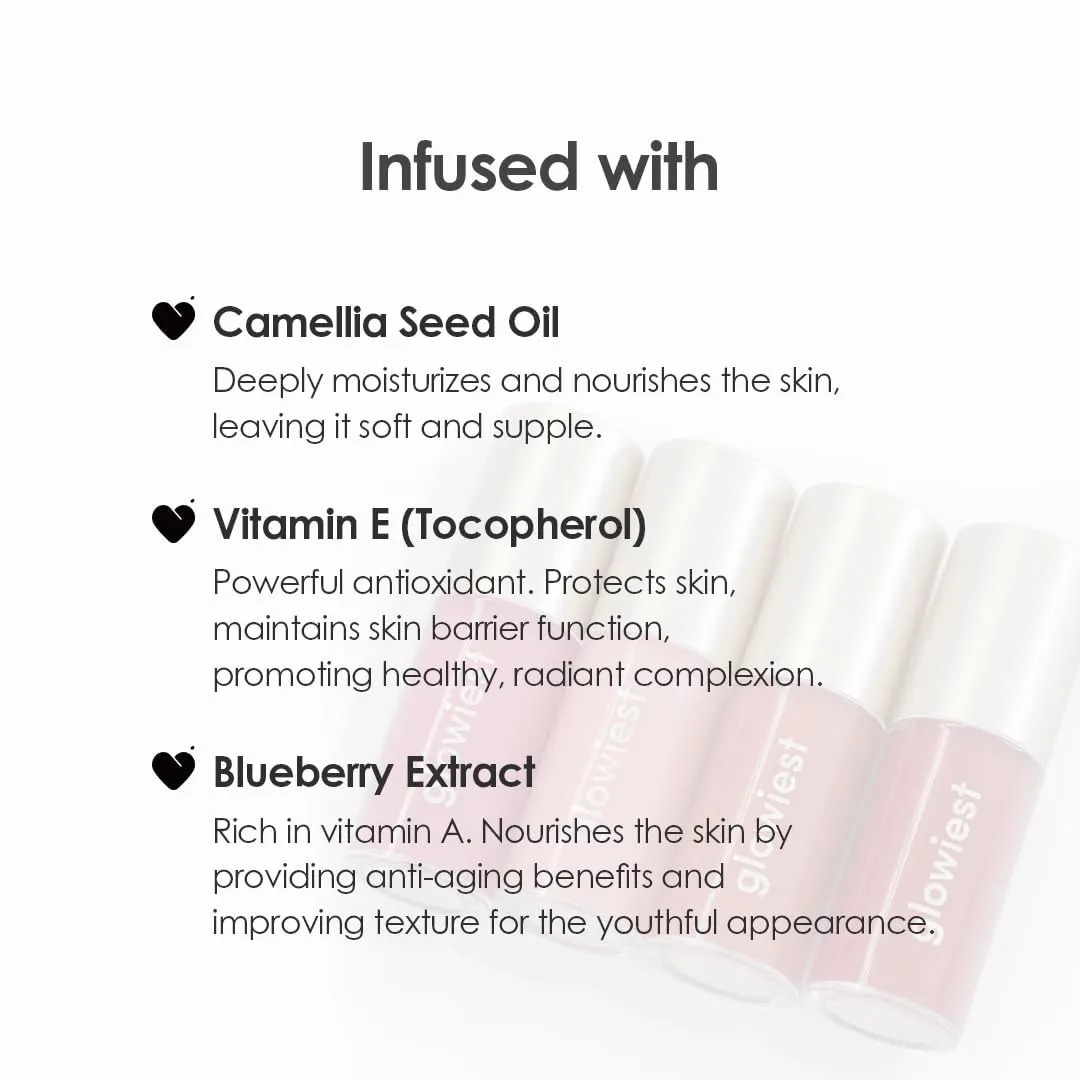 Dream Glow Tinted Lip Oil ; 3-in-1 Formula: Lip Gloss with a high shine finish, Non-sticky Long Lasting | Korean Plumped Tinted Lip Oil - 0.19 fl. oz. 5.7 ml (001 MUTED BERRY, Original)