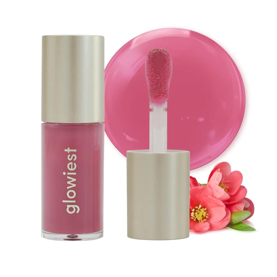 Dream Glow Tinted Lip Oil ; 3-in-1 Formula: Lip Gloss with a high shine finish, Non-sticky Long Lasting | Korean Plumped Tinted Lip Oil - 0.19 fl. oz. 5.7 ml (001 MUTED BERRY, Original)