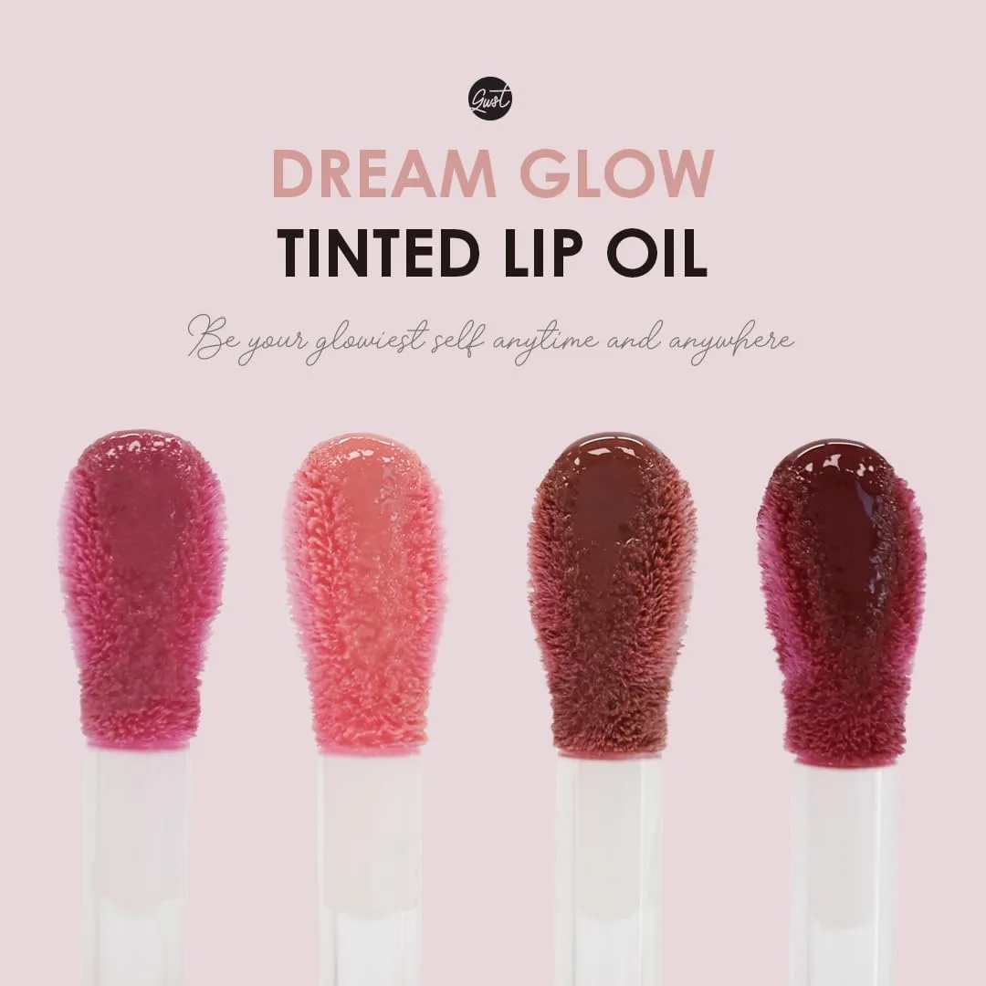 Dream Glow Tinted Lip Oil ; 3-in-1 Formula: Lip Gloss with a high shine finish, Non-sticky Long Lasting | Korean Plumped Tinted Lip Oil - 0.19 fl. oz. 5.7 ml (003 DUSTY ROSE, Original)