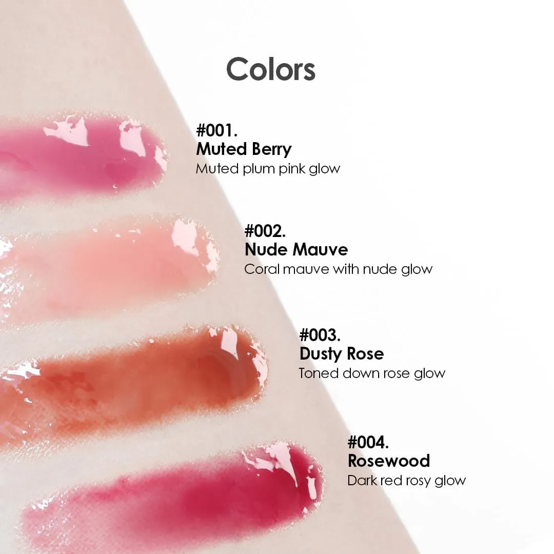 Dream Glow Tinted Lip Oil ; 3-in-1 Formula: Lip Gloss with a high shine finish, Non-sticky Long Lasting | Korean Plumped Tinted Lip Oil - 0.19 fl. oz. 5.7 ml (004 ROSEWOOD, Original)