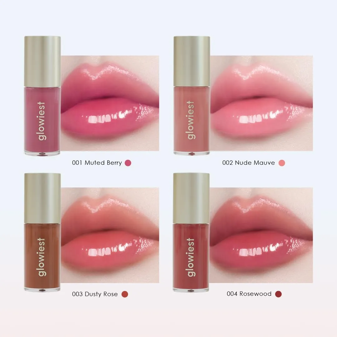 Dream Glow Tinted Lip Oil ; 3-in-1 Formula: Lip Gloss with a high shine finish, Non-sticky Long Lasting | Korean Plumped Tinted Lip Oil - 0.19 fl. oz. 5.7 ml (004 ROSEWOOD, Original)
