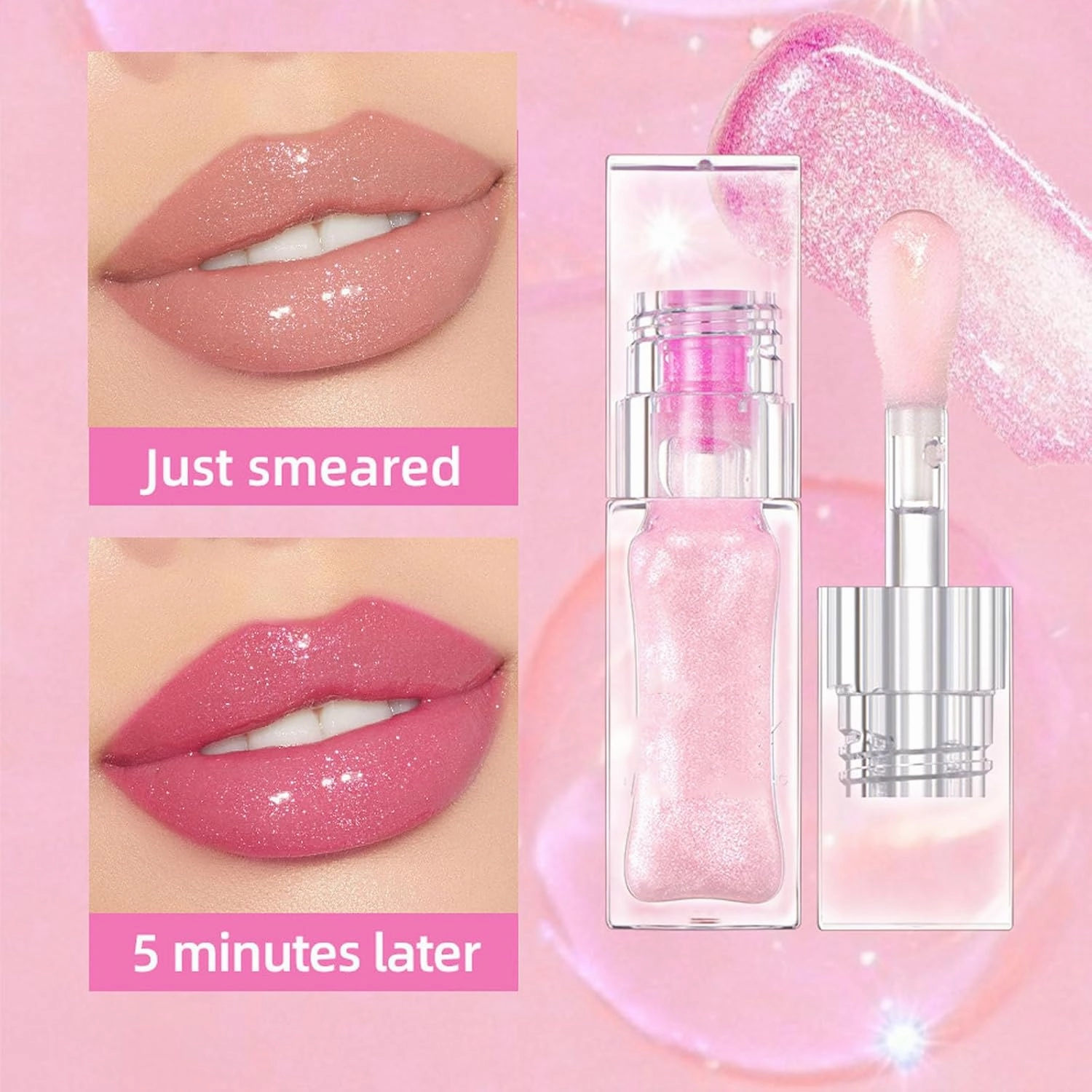 Drip Dynasty Color Changing Lip Oil, Color Changing Lip Oil, 2024 New Lip Gloss Base, Moisturizing Color Changing Lip Gloss, Color Changing Lipstick, Transparent Plumping Lip Oil (3pcs)