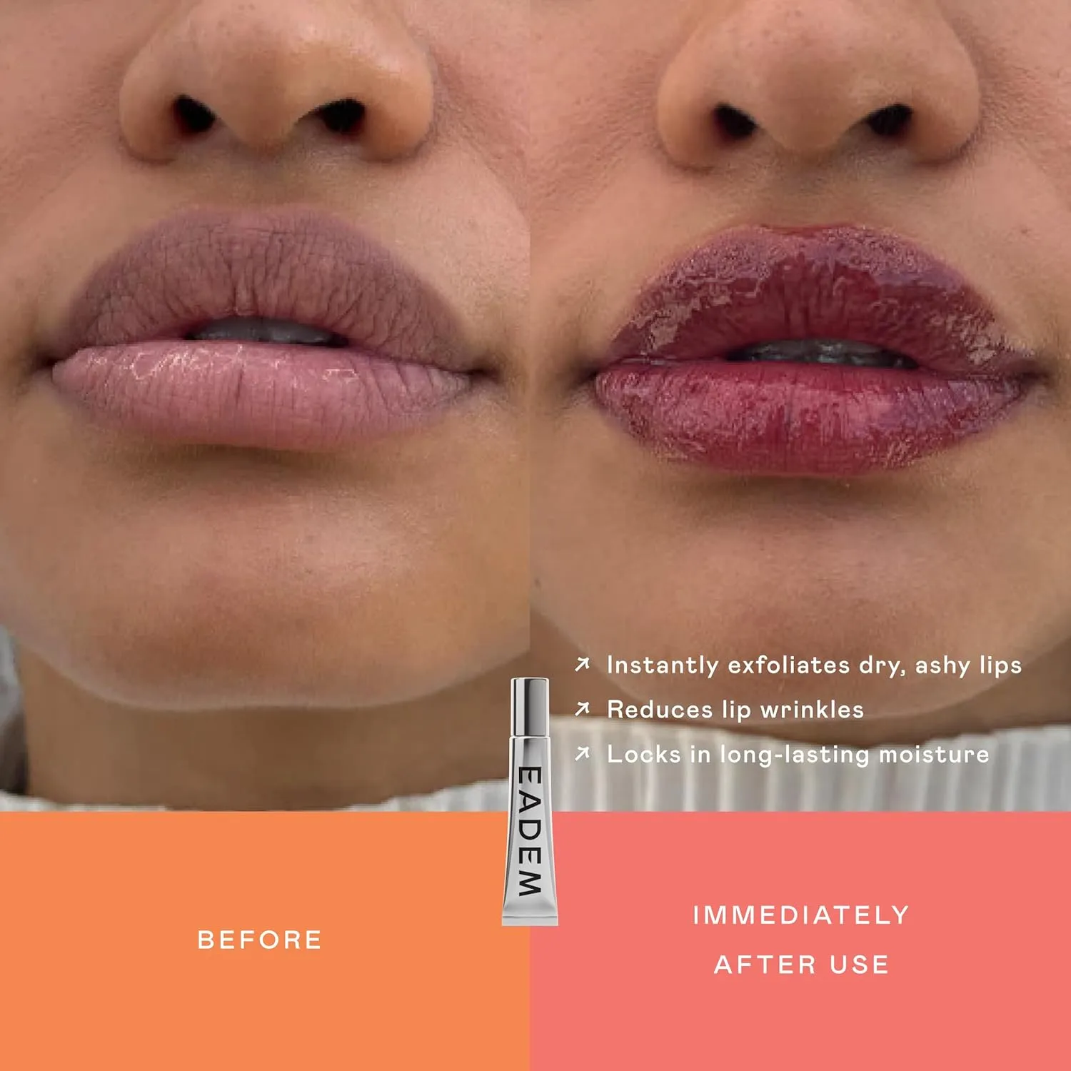 EADEM Le Chouchou Lip Softening Balm, Lip Gloss for Women, Lip Plumper & Lip Mask, Overnight Hydrating & Moisturizing Luxury Lip Balm, 0.5 oz, Butter Mochi