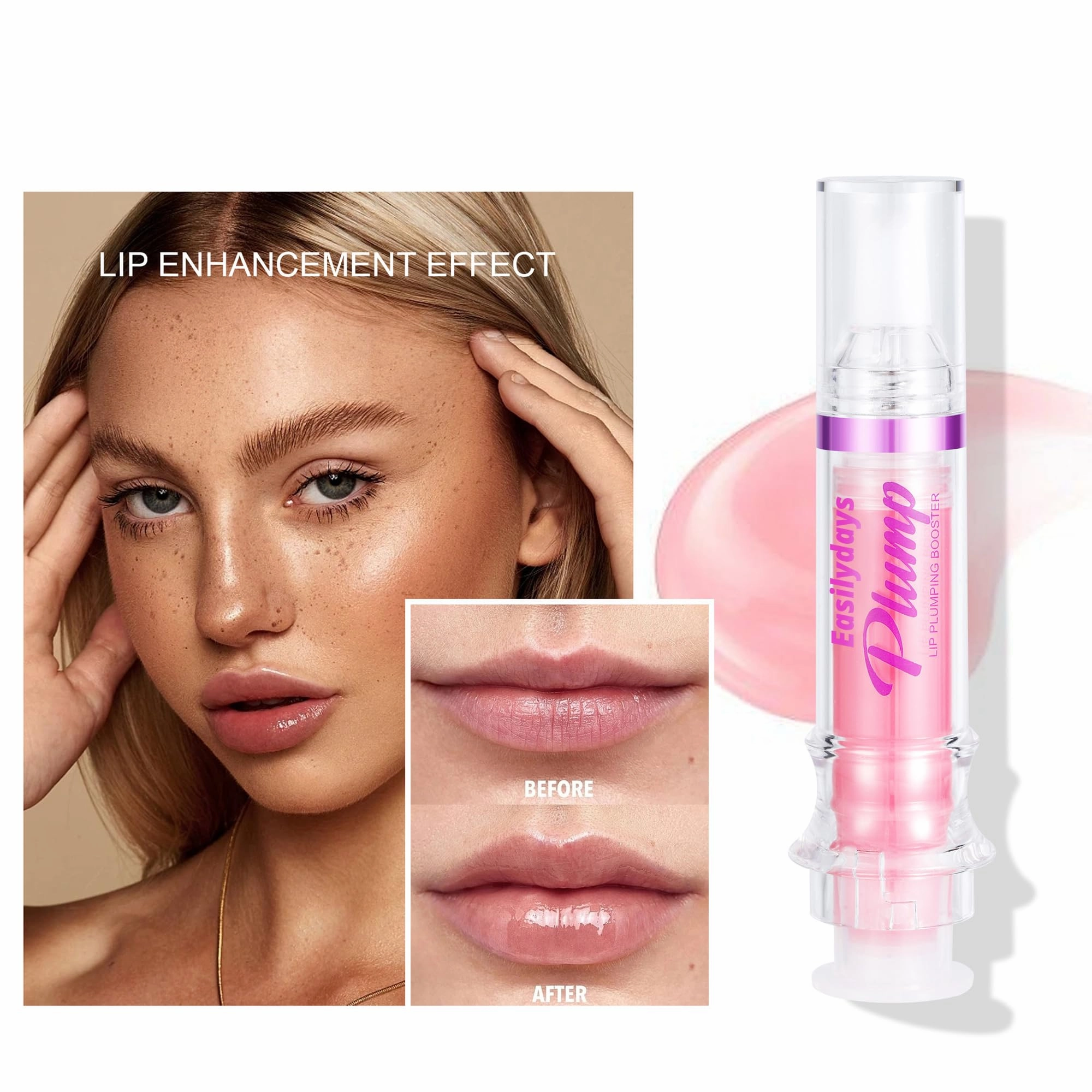 Easilydays 3 Colors Lifter Gloss, Spicy Lip Plumping Booster Lip Glossy Lipstick, Hydrating, Volumizes, High-Shine, Fuller Mirror Lip Glaze, Plump &Pout Lip Plumper for Women Girls, Set #04,05,06