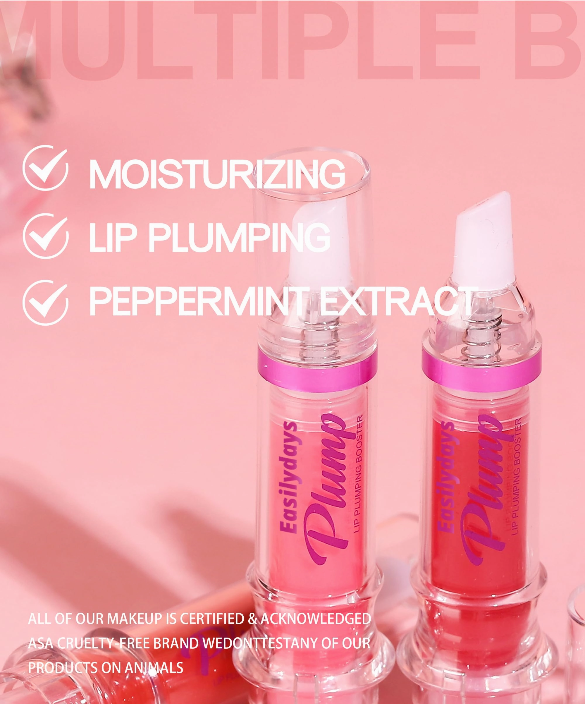 Easilydays 3 Colors Lifter Gloss, Spicy Lip Plumping Booster Lip Glossy Lipstick, Hydrating, Volumizes, High-Shine, Fuller Mirror Lip Glaze, Plump &Pout Lip Plumper for Women Girls, Set #04,05,06