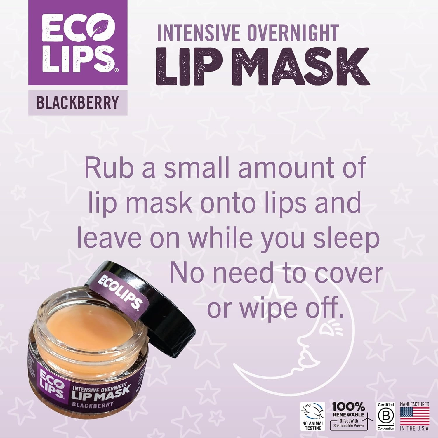 Eco Lips Daily Plumping Lip Mask with Hyaluronic Acid   Overnight Intensive Lip Mask with Gotu Kola 2-pack by Eco Lips 100% Natural. Made in USA
