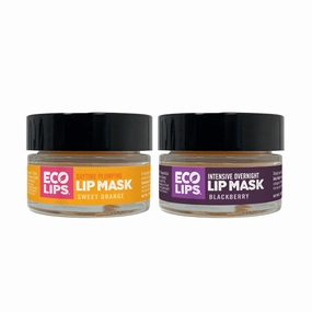 Eco Lips Daily Plumping Lip Mask with Hyaluronic Acid   Overnight Intensive Lip Mask with Gotu Kola 2-pack by Eco Lips 100% Natural. Made in USA