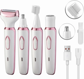 Electric Razor for Women 4 in 1 Rechargeable Painless Body Razors and Facial Hair Remover for Bikini Leg Body Face Underarm