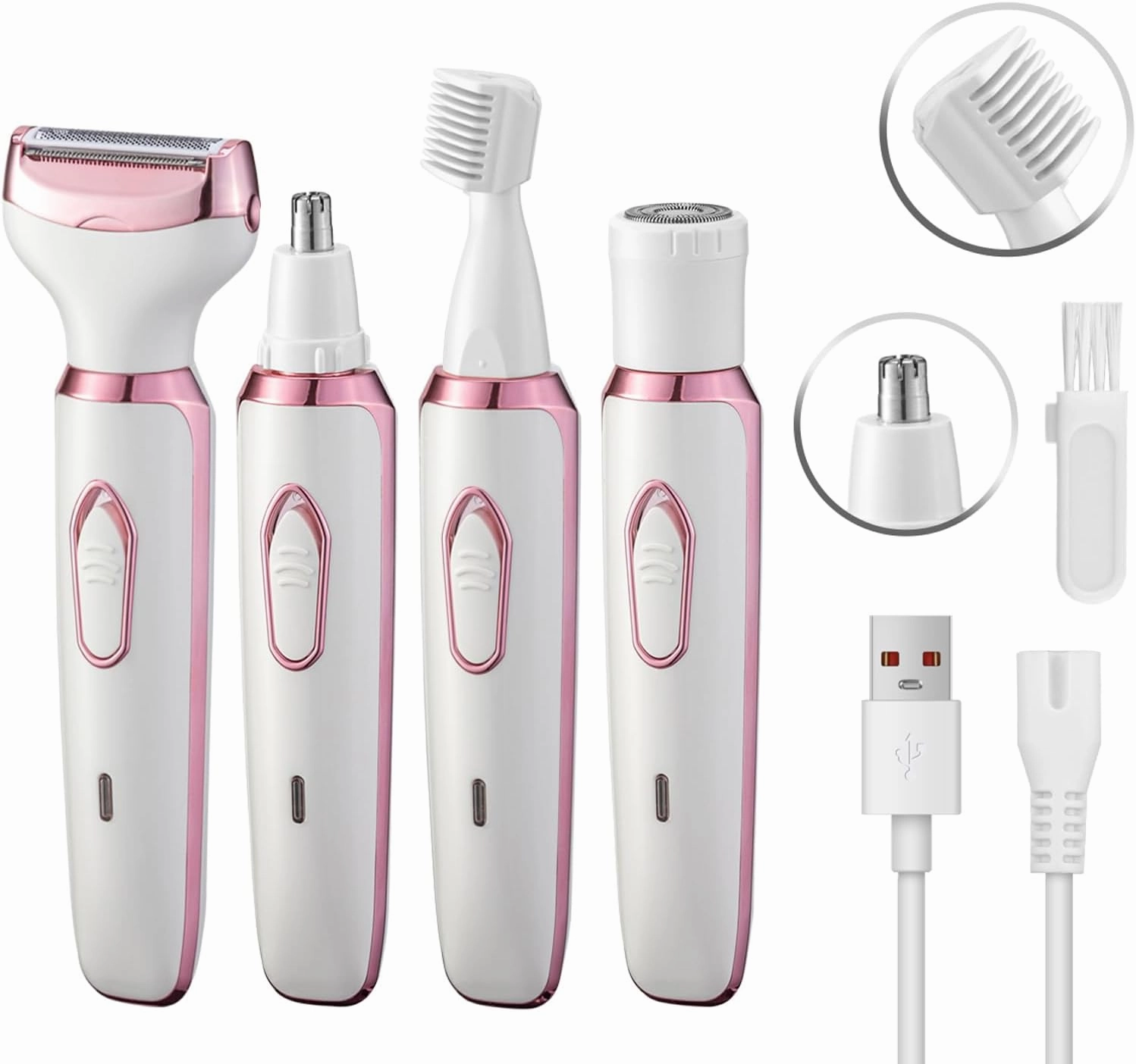 Electric Razor for Women 4 in 1 Rechargeable Painless Body Razors and Facial Hair Remover for Bikini Leg Body Face Underarm