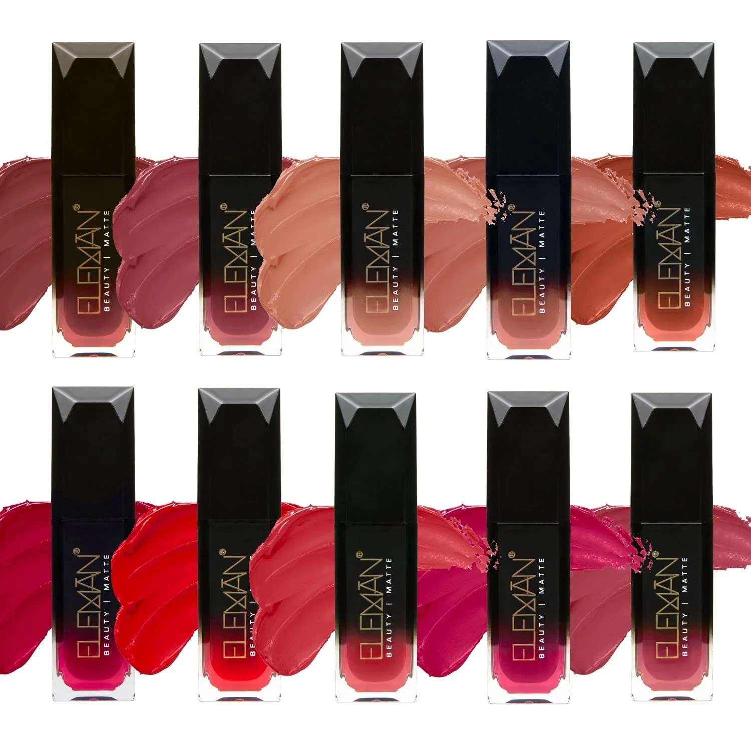 Eleman Beauty Matte Liquid Lipstick – Long-Wearing, Ultra-Pigmented Lip Color with Vitamin E Infusion, Soft-Touch, Feather-Proof, Smudge-Proof, Cruelty-Free Cosmetics, 0.19oz (Miami)