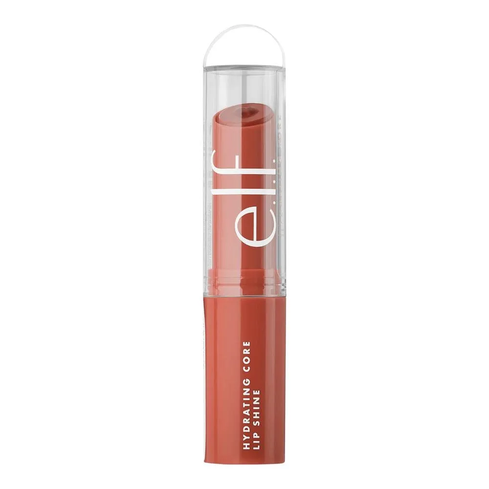 e.l.f. Hydrating Core Lip Shine, Conditioning & Nourishing Lip Balm, Sheer Color Tinted Chapstick, Cheery, 0.09 Oz