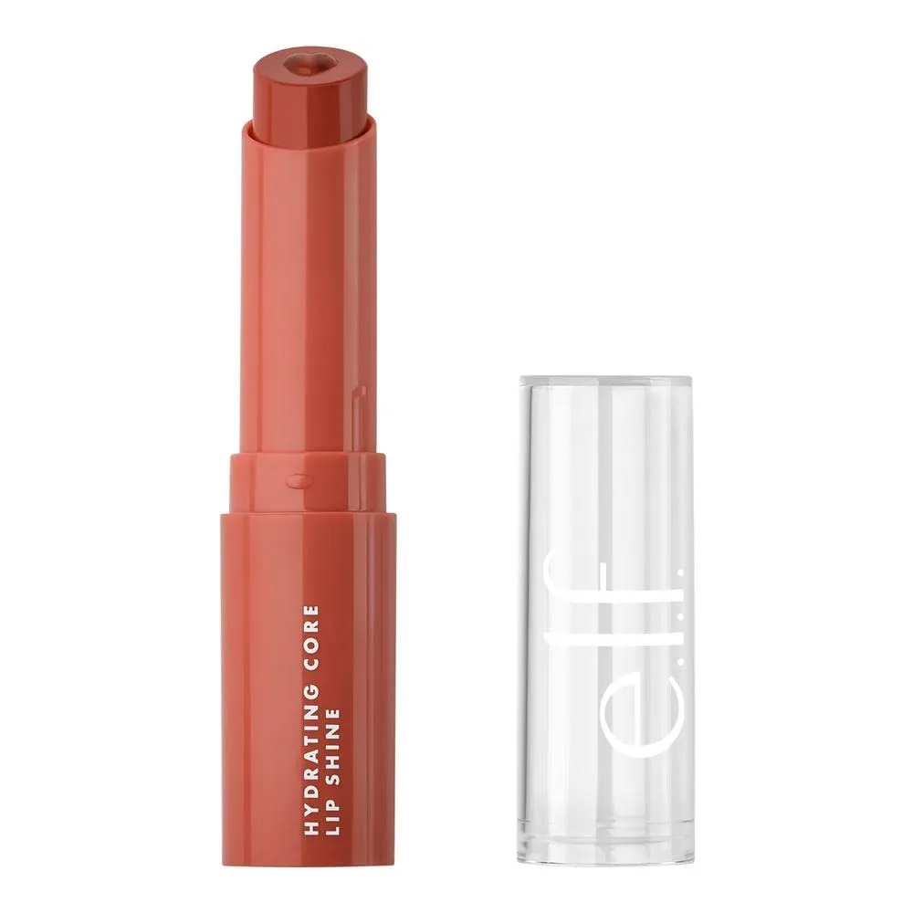 e.l.f. Hydrating Core Lip Shine, Conditioning & Nourishing Lip Balm, Sheer Color Tinted Chapstick, Cheery, 0.09 Oz
