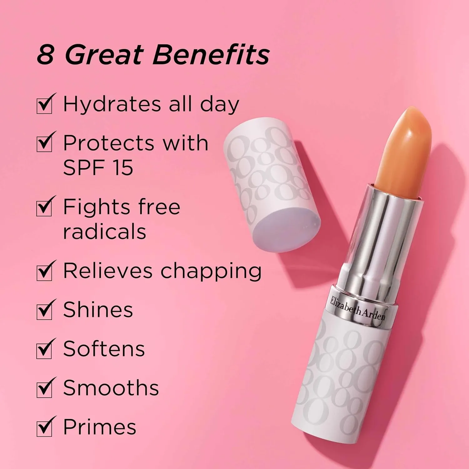 Elizabeth Arden Eight Hour Cream Lip Protectant Stick, Moisturizing Balm, Sheer with Sunscreen, SPF 15, Repairs Cracked Lips, 0.13 oz