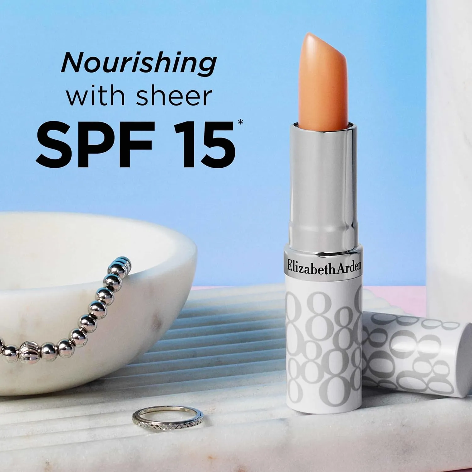 Elizabeth Arden Eight Hour Cream Lip Protectant Stick, Moisturizing Balm, Sheer with Sunscreen, SPF 15, Repairs Cracked Lips, 0.13 oz