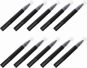 Empty Cuticle Nail Oil Pen: 10pcs Clear Twist Pens Cosmetic Lip Gloss Container with Brush Tip for Makeup Beauty Supplies 3ML