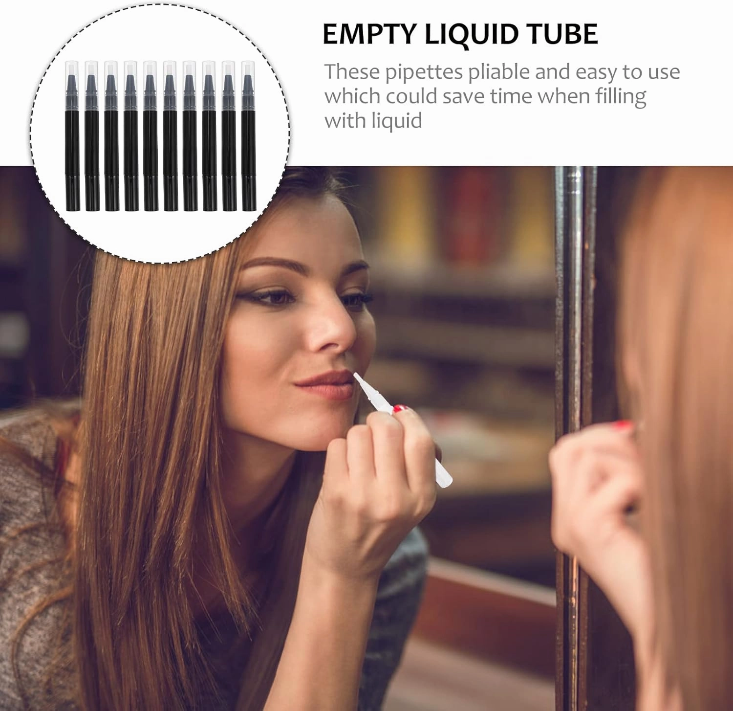 Empty Cuticle Nail Oil Pen: 10pcs Clear Twist Pens Cosmetic Lip Gloss Container with Brush Tip for Makeup Beauty Supplies 3ML