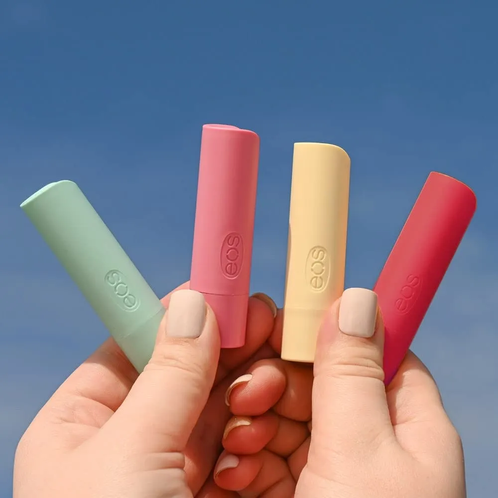 eos 100% Natural & Organic Lip Balm Sticks- Strawberry Sorbet, Vanilla Bean & Shea Better Body Lotion- Vanilla Cashmere, 24-Hour Moisture Skin Care, Lightweight & Non-Greasy