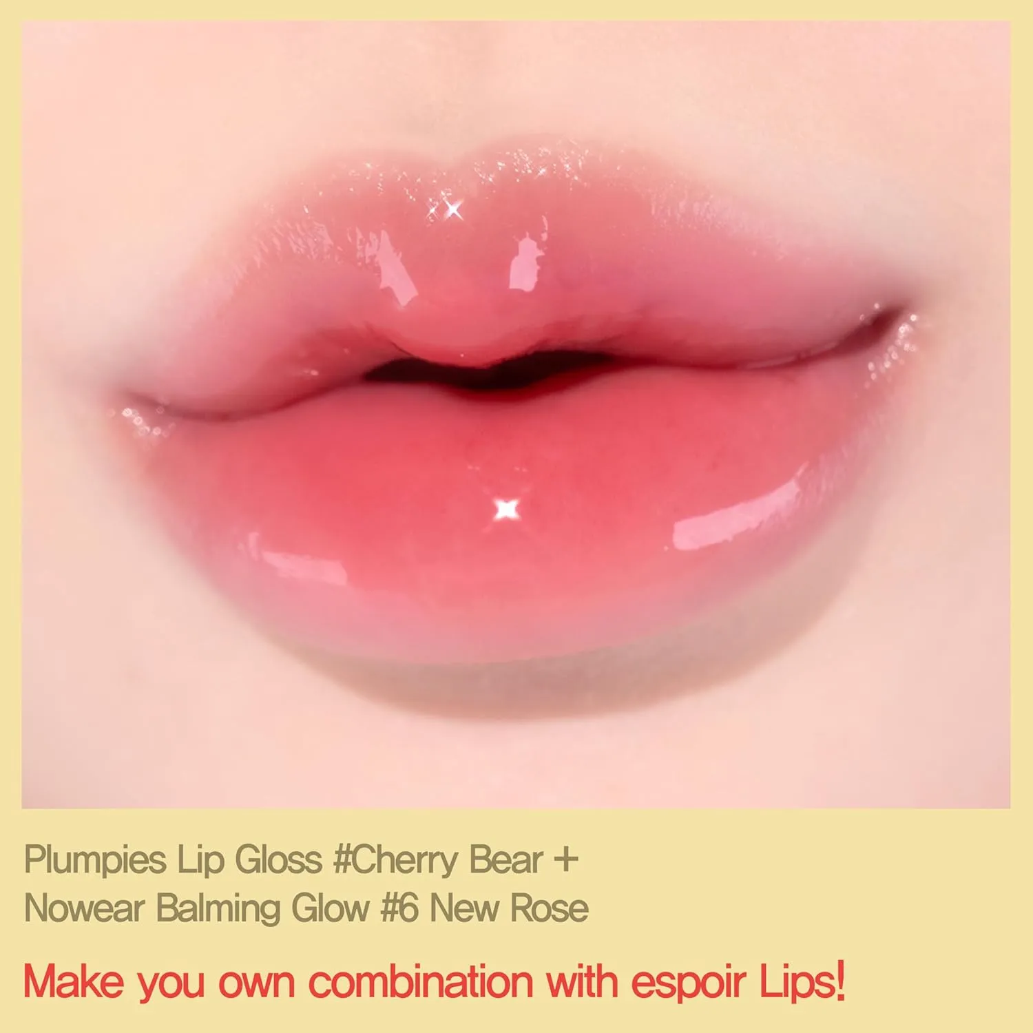 espoir Plumpies Lip Colloection Lip Gloss #Cherry Bear │High-Glossy Lip Gloss with a Chubby tip │ Voluminous Lip Makeup with Plumping Effects │ Naturally Saturated Red Color │ No glitters