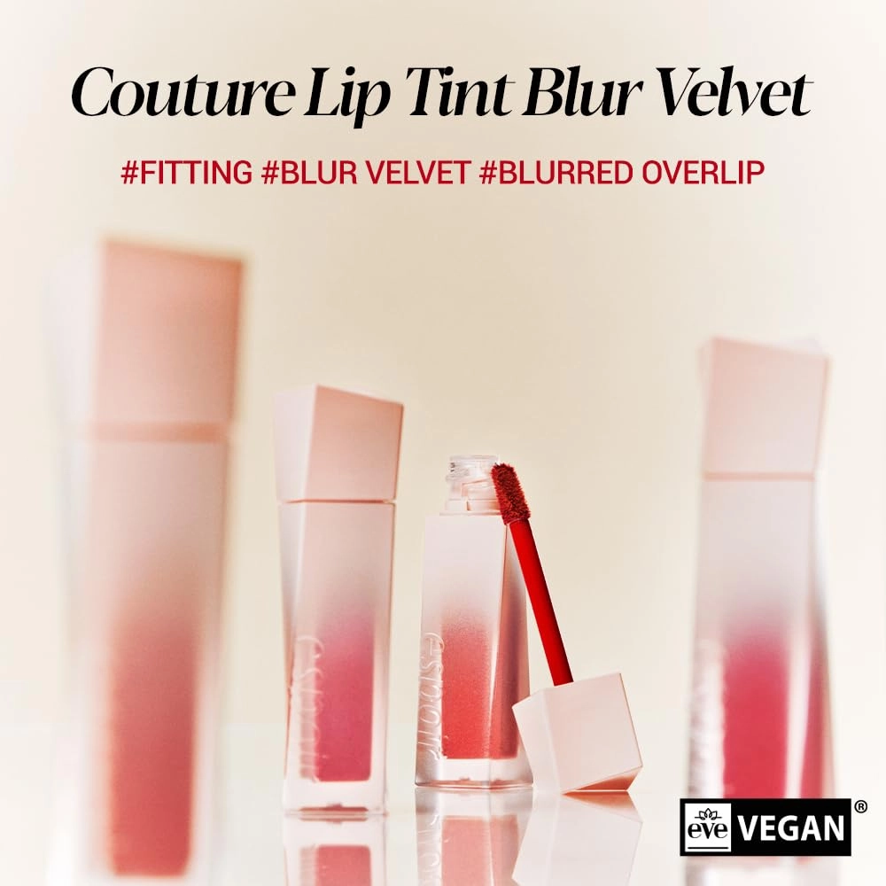 Espoir Couture Lip Tint Blur Velvet #4 Chilin 0.19oz | Natural Blurry Color Liquid Lipstick | Long-Lasting Smudge-Proof Fixing Lip Stain | Lightweight Matte Finish without Oil | Korean Lip Makeup
