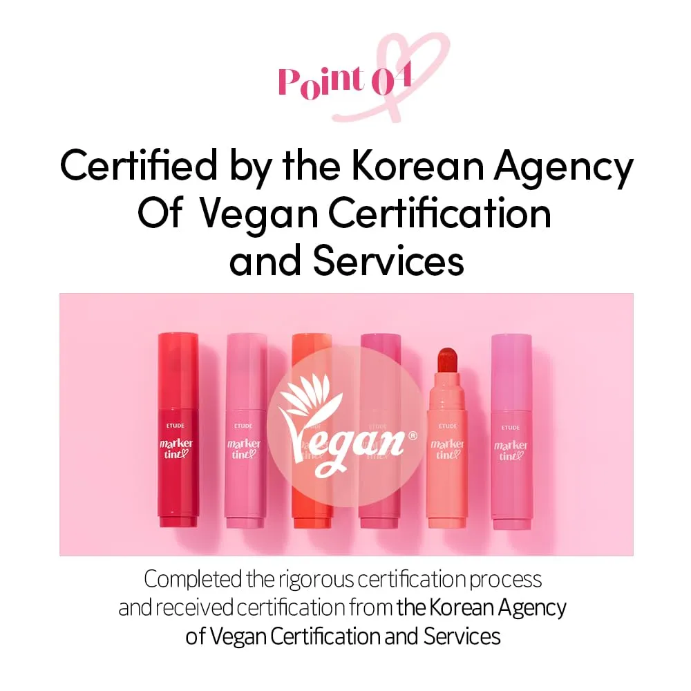 ETUDE Dear Darling Marker Tint #5 Pink Tangerine (5g) | Hydrating & Long Lasting Lip Stain | High Pigmented Lip Maker with Easy Drawing Tip | Korean Daily Lip Tint, Korean Makeup, Kbeauty