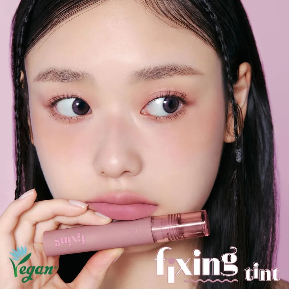 ETUDE Fixing Tint #18 Cool Pink on Top (4g) | Long Lasting High Pigmented Liquid Lipstick | Waterproof Lightweight Matte Finish Lip Stain | Full Coverage | Korean Makeup, Kbeauty