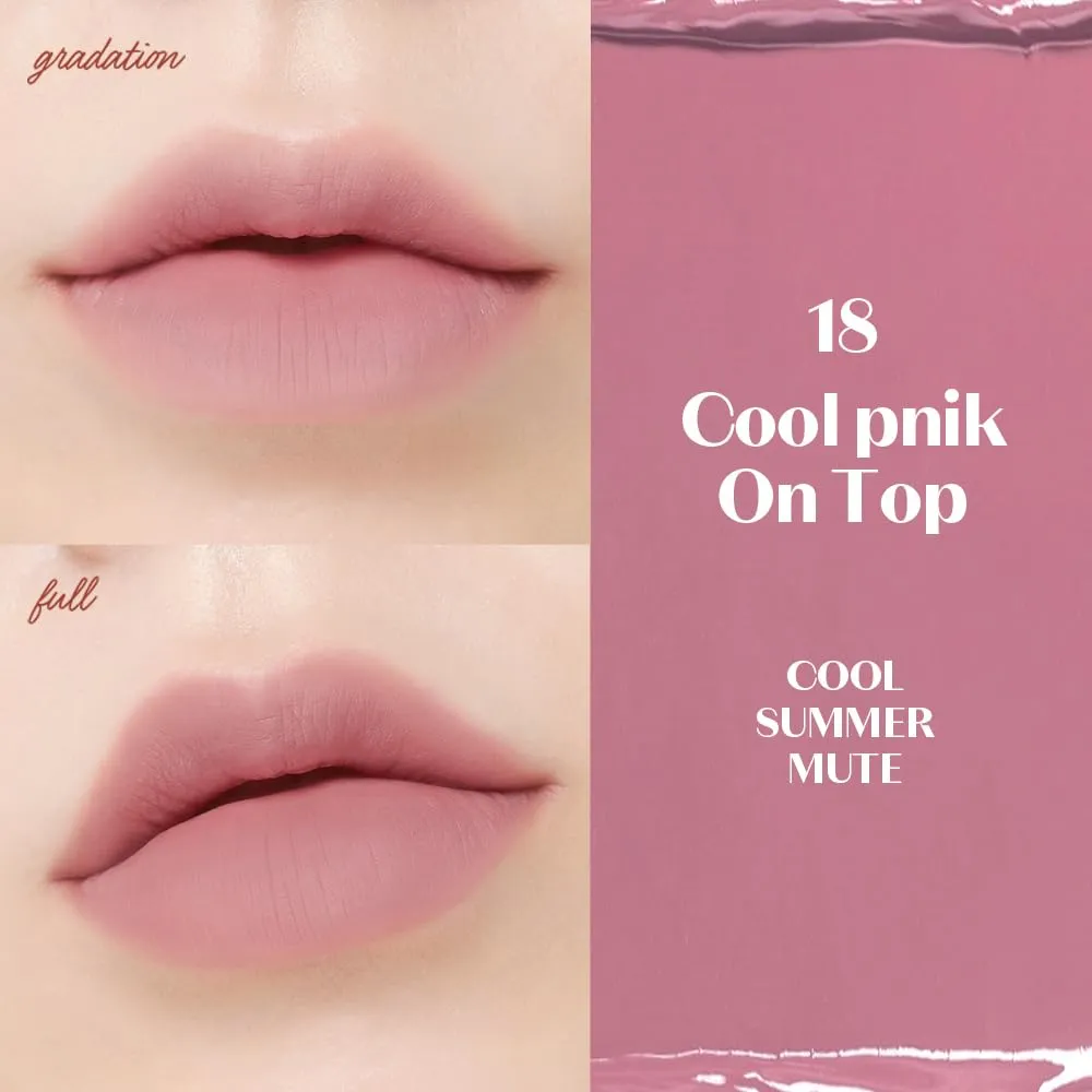 ETUDE Fixing Tint #18 Cool Pink on Top (4g) | Long Lasting High Pigmented Liquid Lipstick | Waterproof Lightweight Matte Finish Lip Stain | Full Coverage | Korean Makeup, Kbeauty