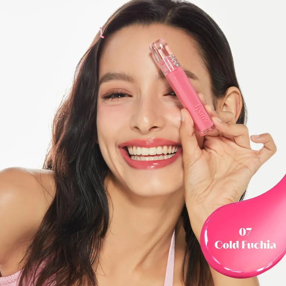 ETUDE Glow Fixing Tint #7 Cold Fuchia | Non-Sticky Glossy Shine Lip Stain | Fills up with Comfortable Moisture | Tints for Dry Lips
