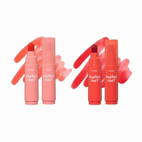 ETUDE Dear Darling Marker Tint - Pink Tangerine   Apple Candy | Hydrating & Long Lasting Lip Stain | High Pigmented Lip Maker with Easy Drawing Tip (2 pcs)