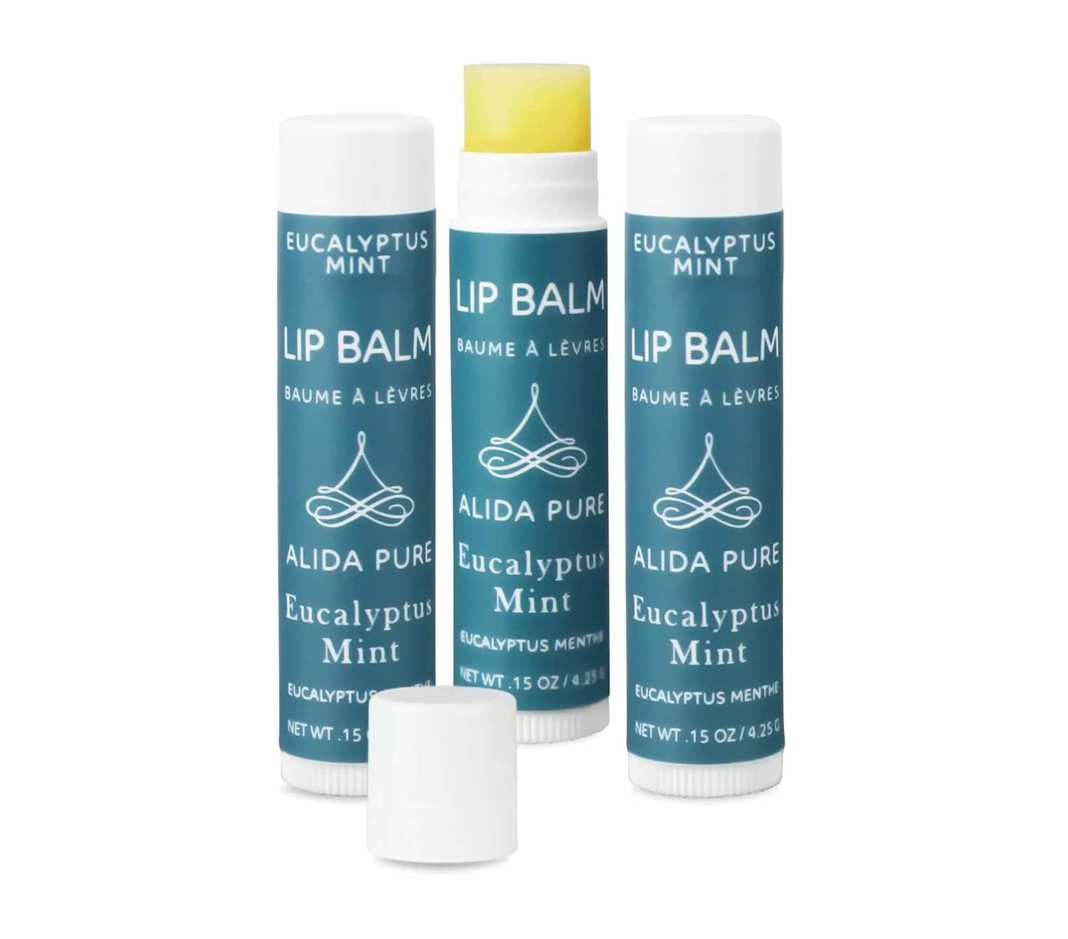 Eucalyptus Mint Lip Balm Collection, Vegan Set, Beeswax Free, with Avocado And, Organic Jojoba Oil, and Vitamin E, Natural Moisturizer for Dry, Chapped Lips, 3 Tube Set