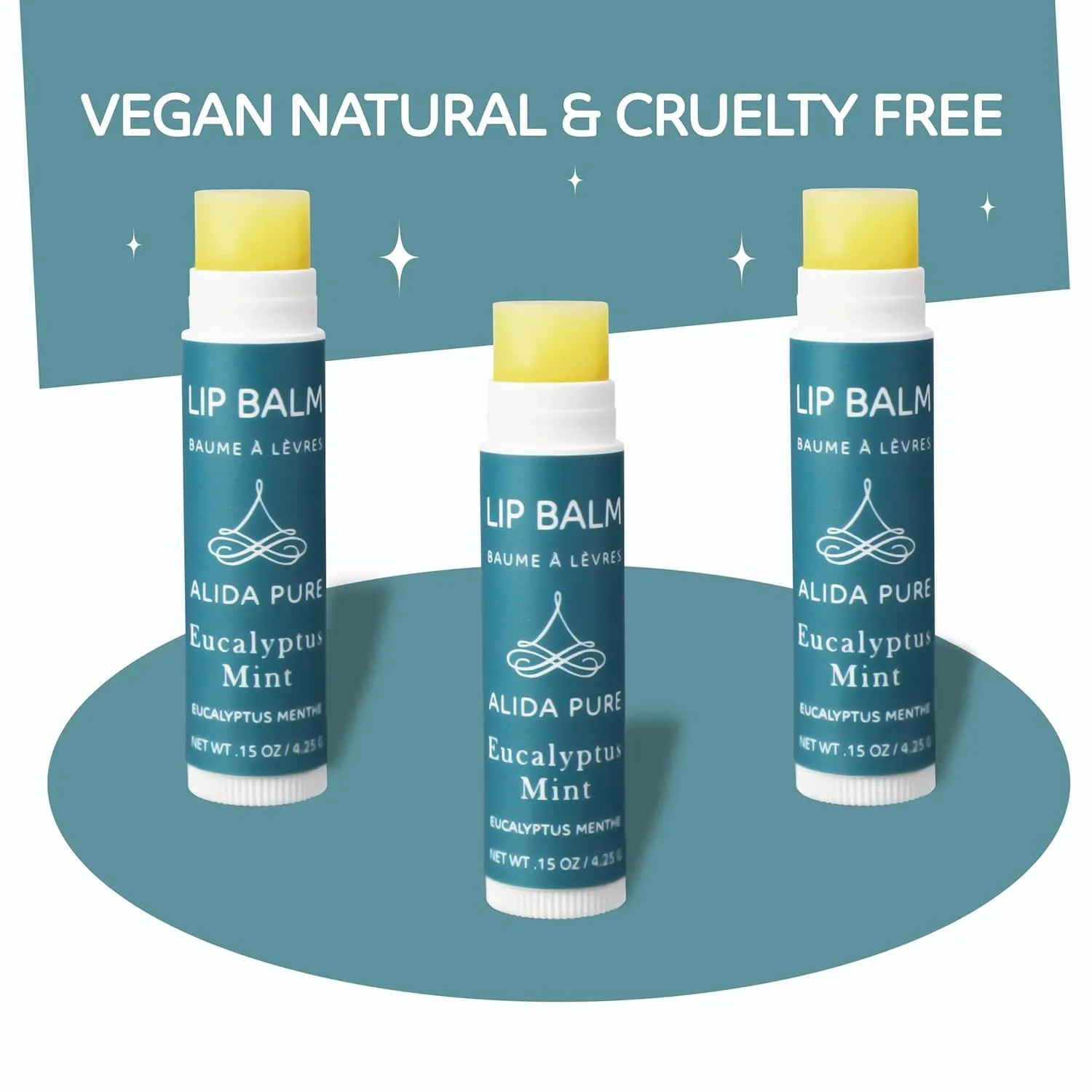Eucalyptus Mint Lip Balm Collection, Vegan Set, Beeswax Free, with Avocado And, Organic Jojoba Oil, and Vitamin E, Natural Moisturizer for Dry, Chapped Lips, 3 Tube Set