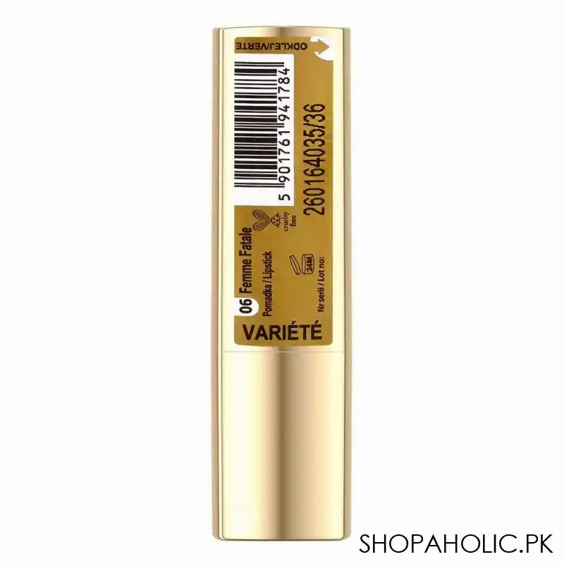 Eveline Variete Satin Lipstick, Cruelty Free, 06 Femme Fatale