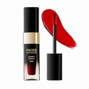 FACE'S.CANADA Comfy Matte Pro Liquid Lipstick - Rubescent Red 04, 5.5 ml | 10HR Longstay | Intense Color | Macadamia Oil & Olive Butter Infused | Lightweight Super Smooth | No Dryness | No Alcohol