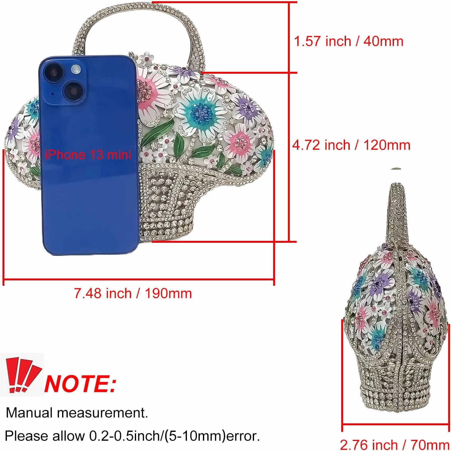 Fancy Vintage Flower Crystal Clutch Sunflower Basket Rhinestone Purse Women Evening Bag Party Cocktail Bag